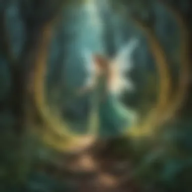 Magical Fairy Tale Character An illustration of a fairy tale character in a magical forest