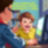 A child engaged in an interactive online game, showcasing excitement and focus.