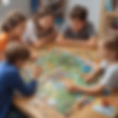 Children enjoying an offline board game