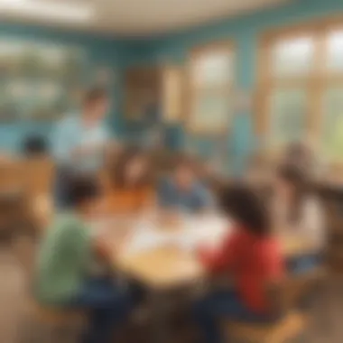 Engaging Learning Environment Parents engaging with children in a learning environment
