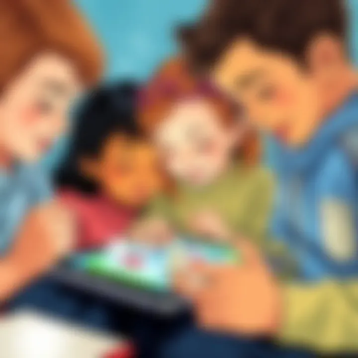 Children engaging with educational apps