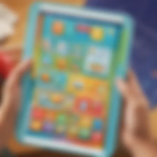 Colorful interface of a literacy app for young children