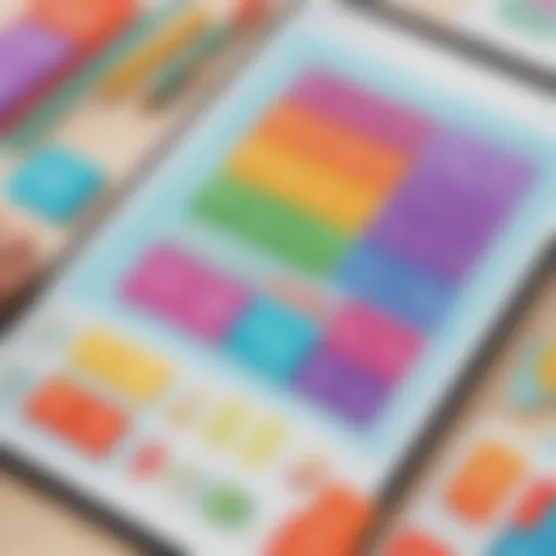 Engaging math app interface featuring colorful graphics