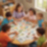 A group of children engaging in creative problem-solving games