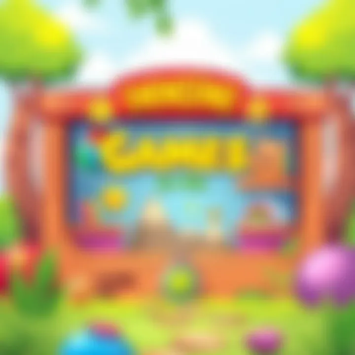 Colorful educational game interface for children