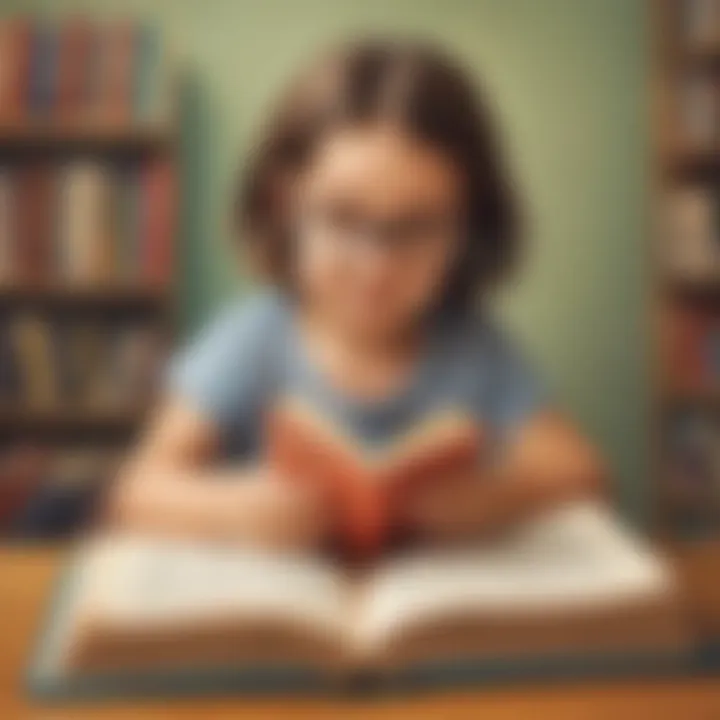Illustrative infographic showing benefits of reading for children's literacy development.