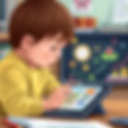 Child engaging with an educational game on a tablet