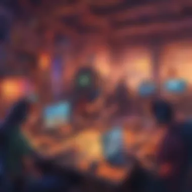 Vibrant Multiplayer Gaming Scene Illustration of a colorful and engaging multiplayer game setting