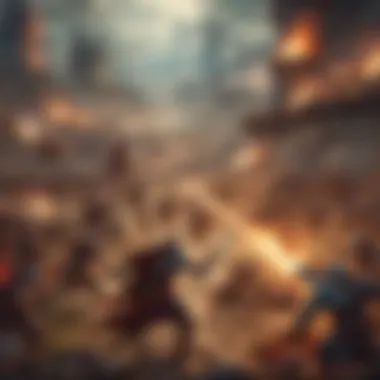 Epic Strategic Battle Gameplay Illustration of an intense and strategic online battle game