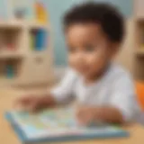 Engaging with Interactive Learning Activity Young child engaging with interactive pre-K learning activity on ElemFun