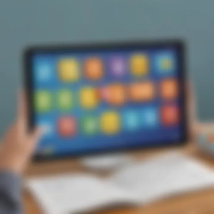 Colorful phonics app interface showcasing letters and sounds
