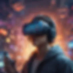 Virtual reality futuristic game concept