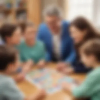 Parents and educators using vowel games