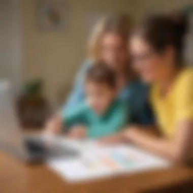 A parent assisting a child with an online sight word game.