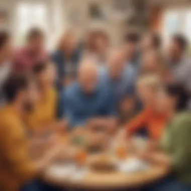 A group enjoying a casual gathering with laughter and conversation