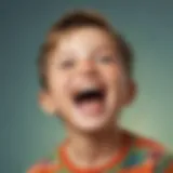 A child laughing at a playful joke