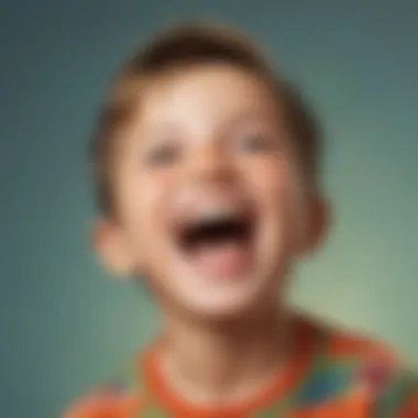 A child laughing at a playful joke