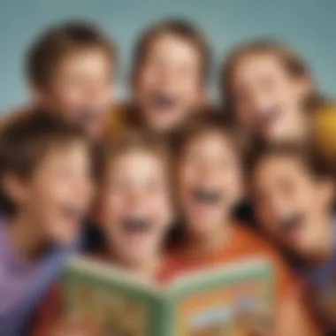Group of children sharing jokes