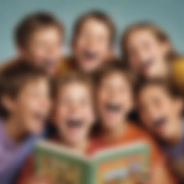 Group of children sharing jokes