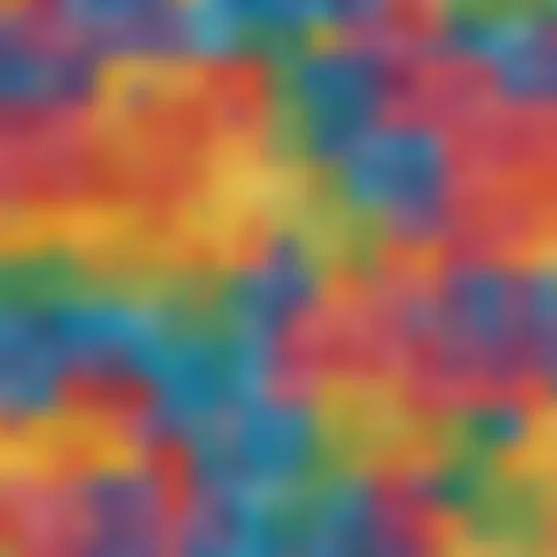 Illustration depicting a colorful math puzzle