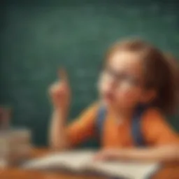 A child solving a challenging math problem with enthusiasm.