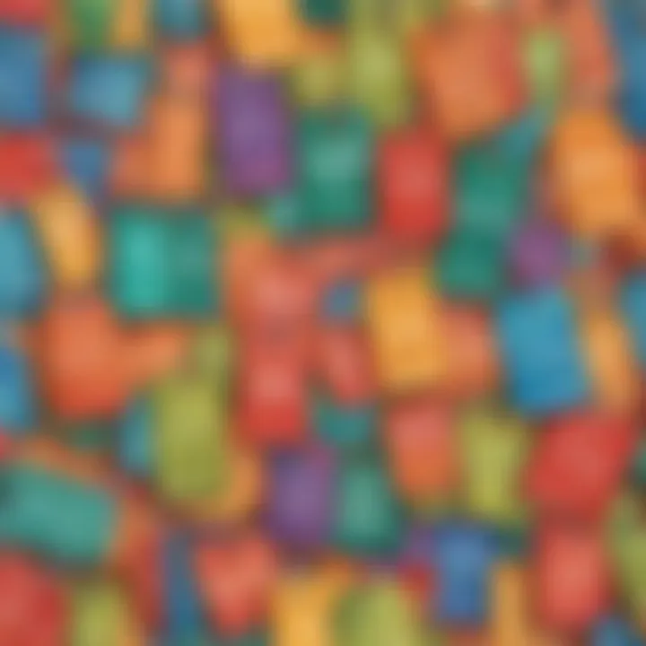 Colorful representation of diverse price tags