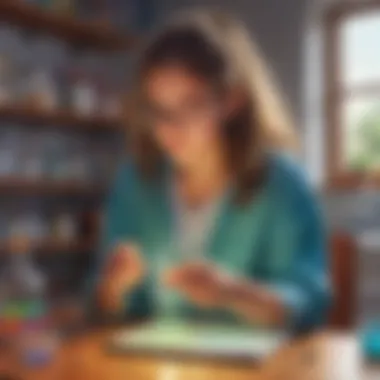 A teenager immersed in a science experiment at home, fostering educational growth