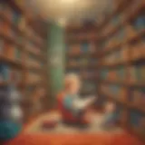 Illustration of a whimsical digital library for infants