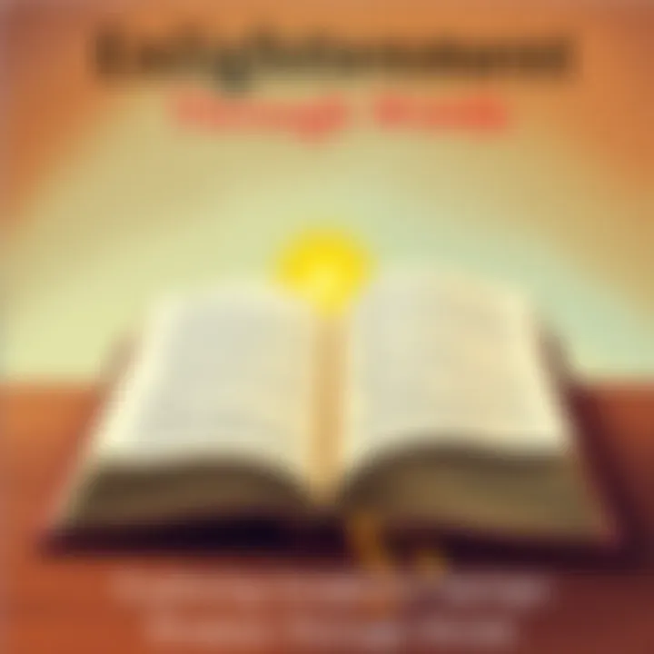 An open book with light illuminating its pages symbolizing enlightenment