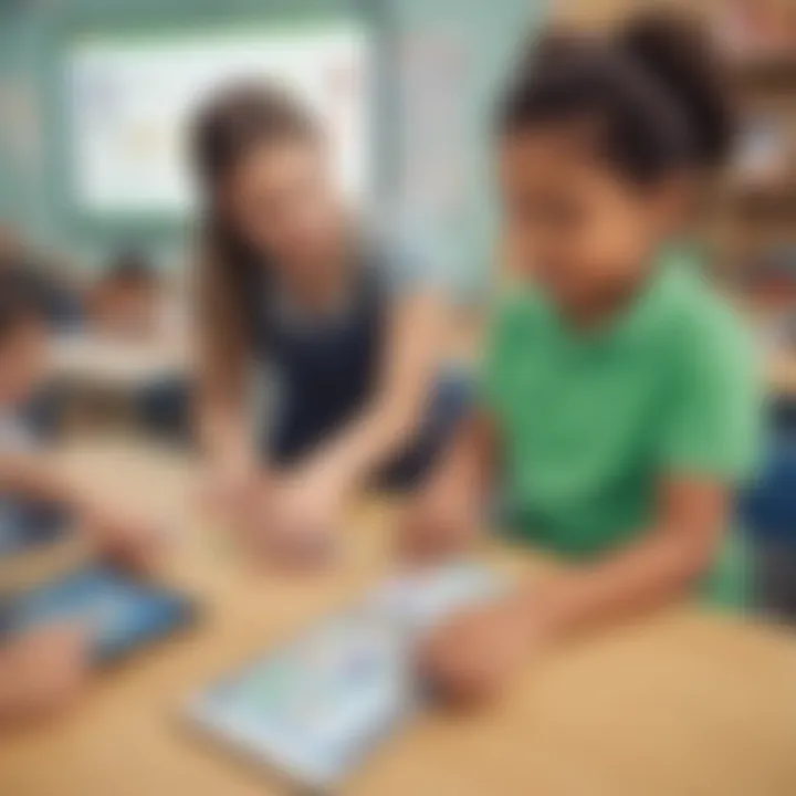 Educator using sight words app in a classroom