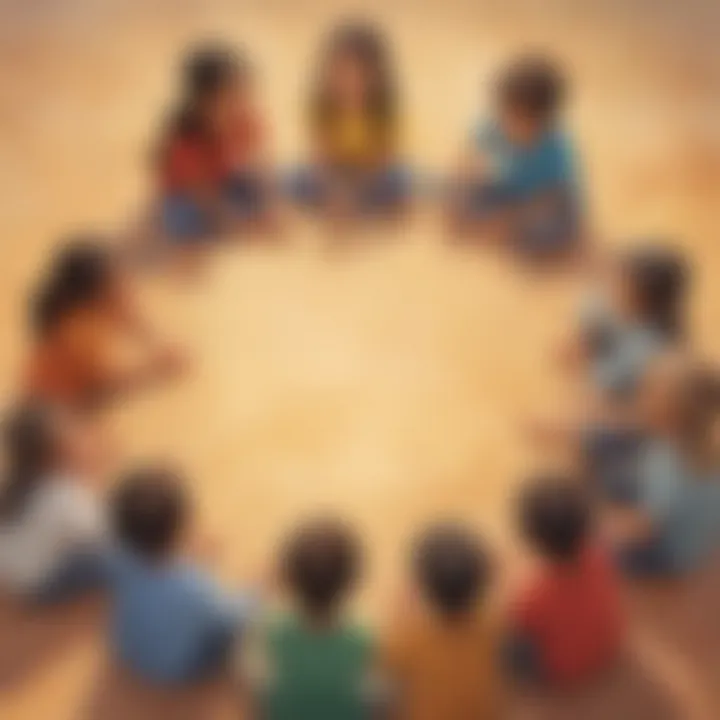 A group of kids participating in a kindness circle