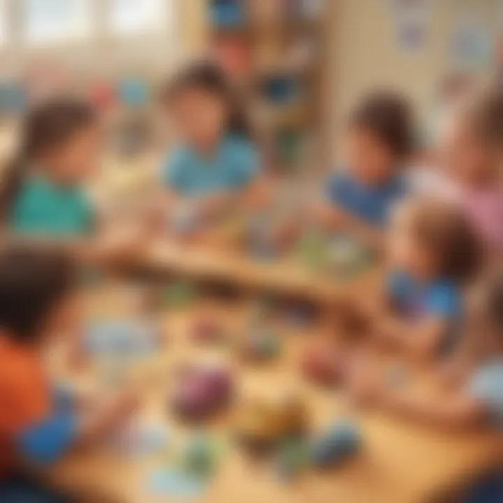 Children sharing toys in a classroom setting