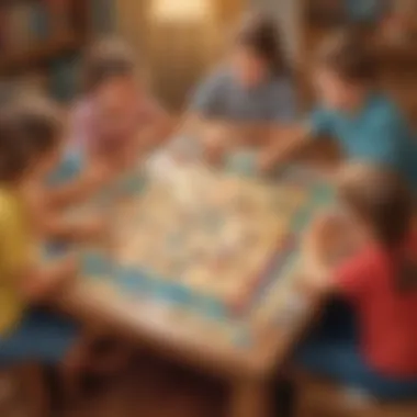 Children Enjoying an Educational Board Game Children playing an educational board game