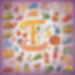 Colorful illustrations of words starting with E for preschoolers