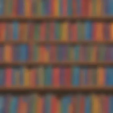 An array of colorful math books displayed on a bookshelf.