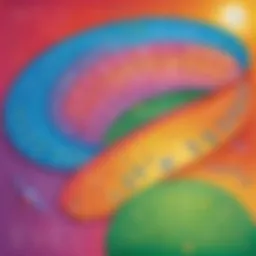 Illustration of colorful math fact addition worksheets