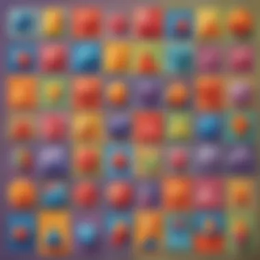 Illustration of geometric shapes puzzle