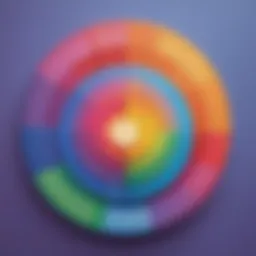 Illustration showing colorful fraction circles