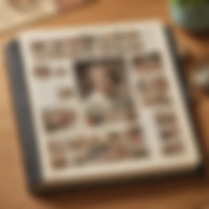 Vintage photo album filled with precious memories
