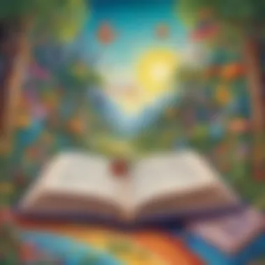 Whimsical Book Exploration Illustration of a whimsical book with colorful pages