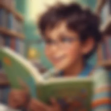 Child Discovering the Joy of Nonfiction A vibrant illustration of a young child reading a nonfiction book with a look of wonder.