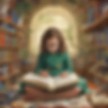 Exploring Themes in Children's Nonfiction Literature A whimsical illustration showcasing various themes found in nonfiction books for children.