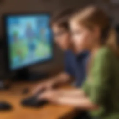 A parent monitoring their child’s online gaming experience for safety.