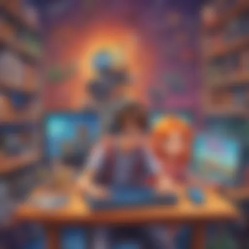 A colorful representation of different online games for children