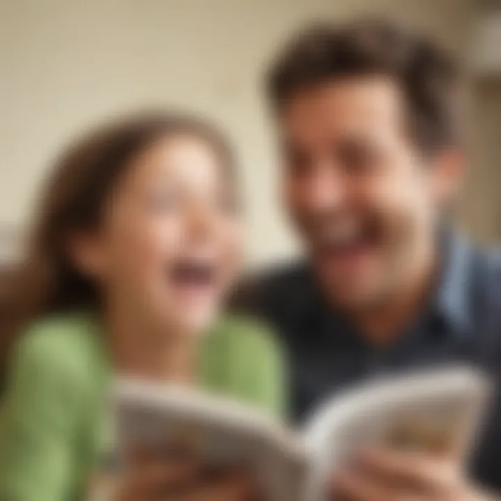 A parent and child sharing a moment of laughter over a funny story