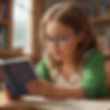 A child engaging with a digital reading platform