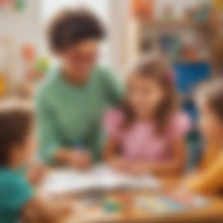 Illustration showcasing colorful and engaging educational activities for preschoolers