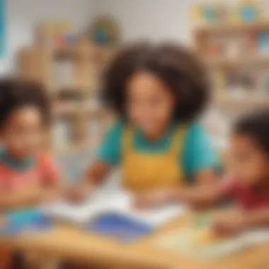 Illustration highlighting diverse online tools for early childhood education