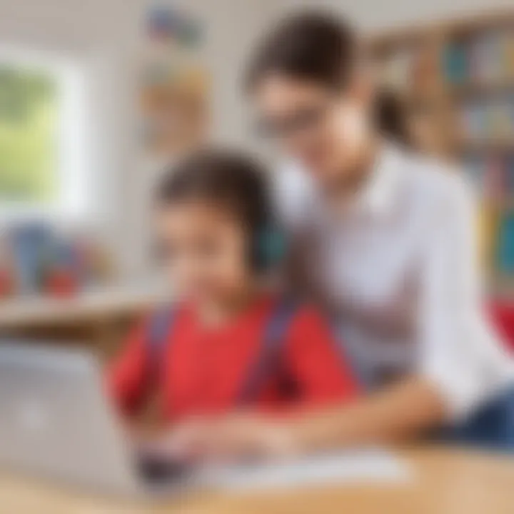 Illustration symbolizing the digital support system for parents and educators in preschool education