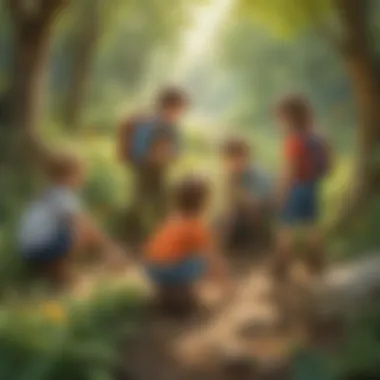 Nature Discovery Together A group of young children discovering nature together